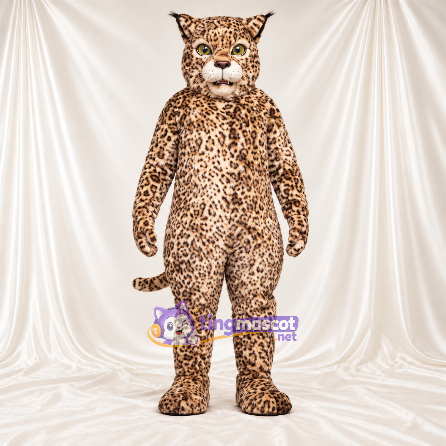 Costume de mascotte Léopard – orange / noir Costume de mascotte Léopard – orange / noir