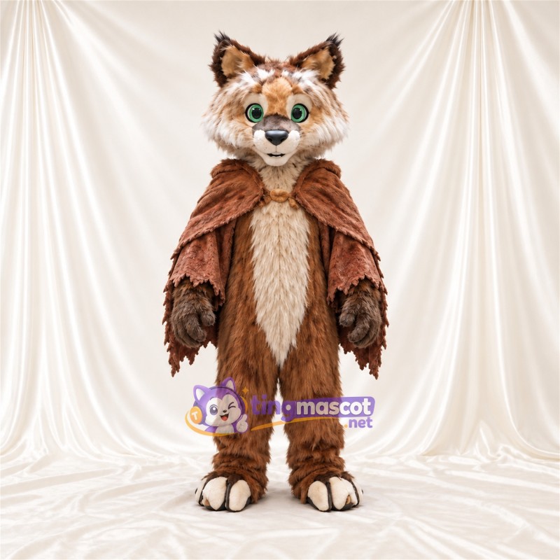 Costume de mascotte Lynx – brun clair – Cape (marron) Costume de mascotte Lynx – brun clair – Cape (marron)