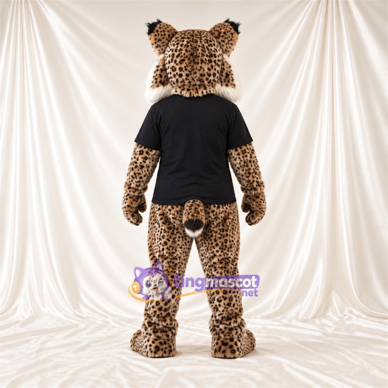 Costume de mascotte Lynx – brun clair – Chemise (noir) Costume de mascotte Lynx – brun clair – Chemise (noir)