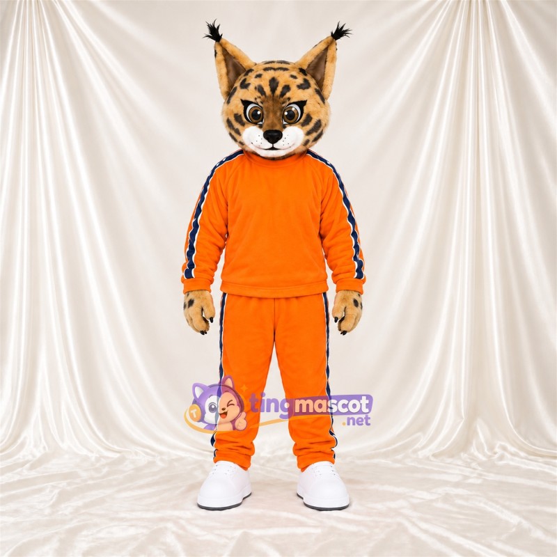 Costume de mascotte Lynx – orange / noir – Survêtement (orange) Costume de mascotte Lynx – orange / noir – Survêtement (orange)