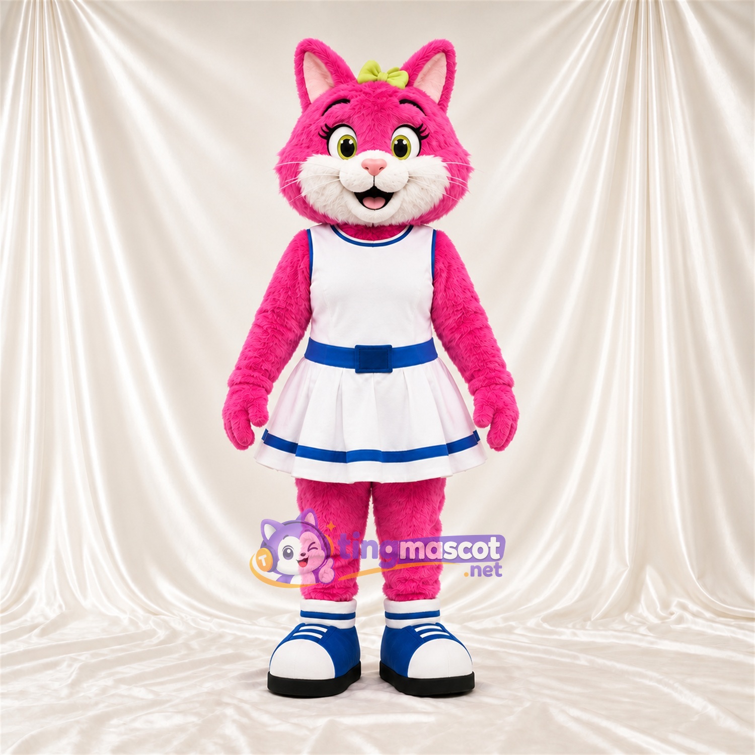 Costume de mascotte Chat sauvage – rose – Robe Costume de mascotte Chat sauvage – rose – Robe