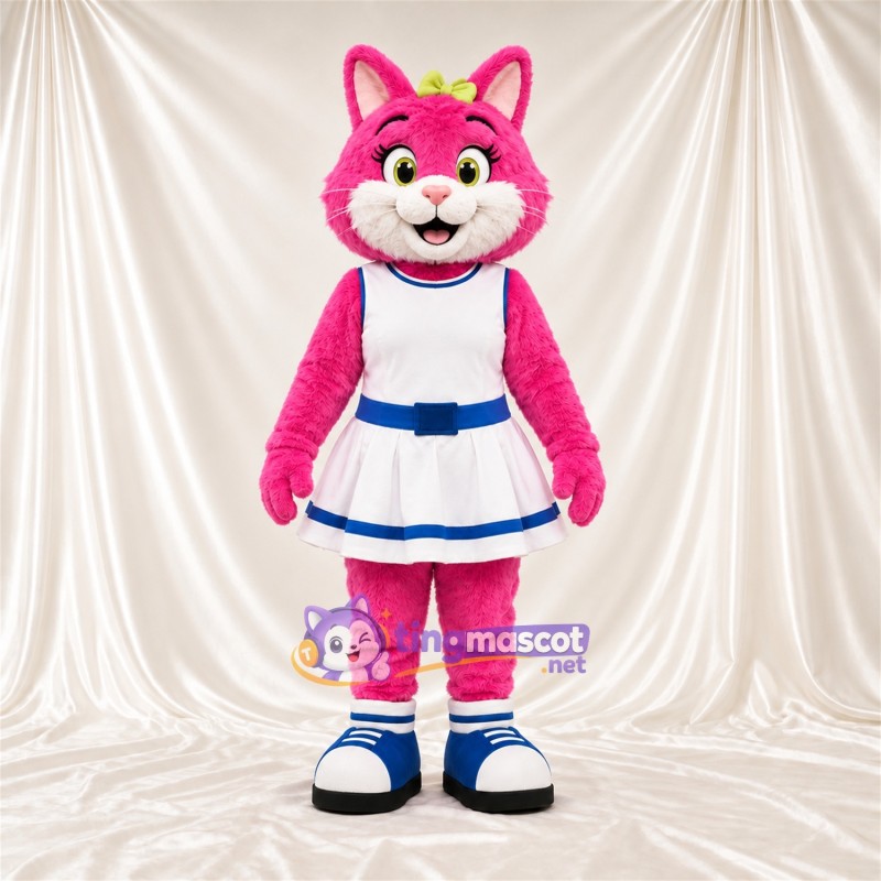 Costume de mascotte Chat sauvage – rose – Robe Costume de mascotte Chat sauvage – rose – Robe