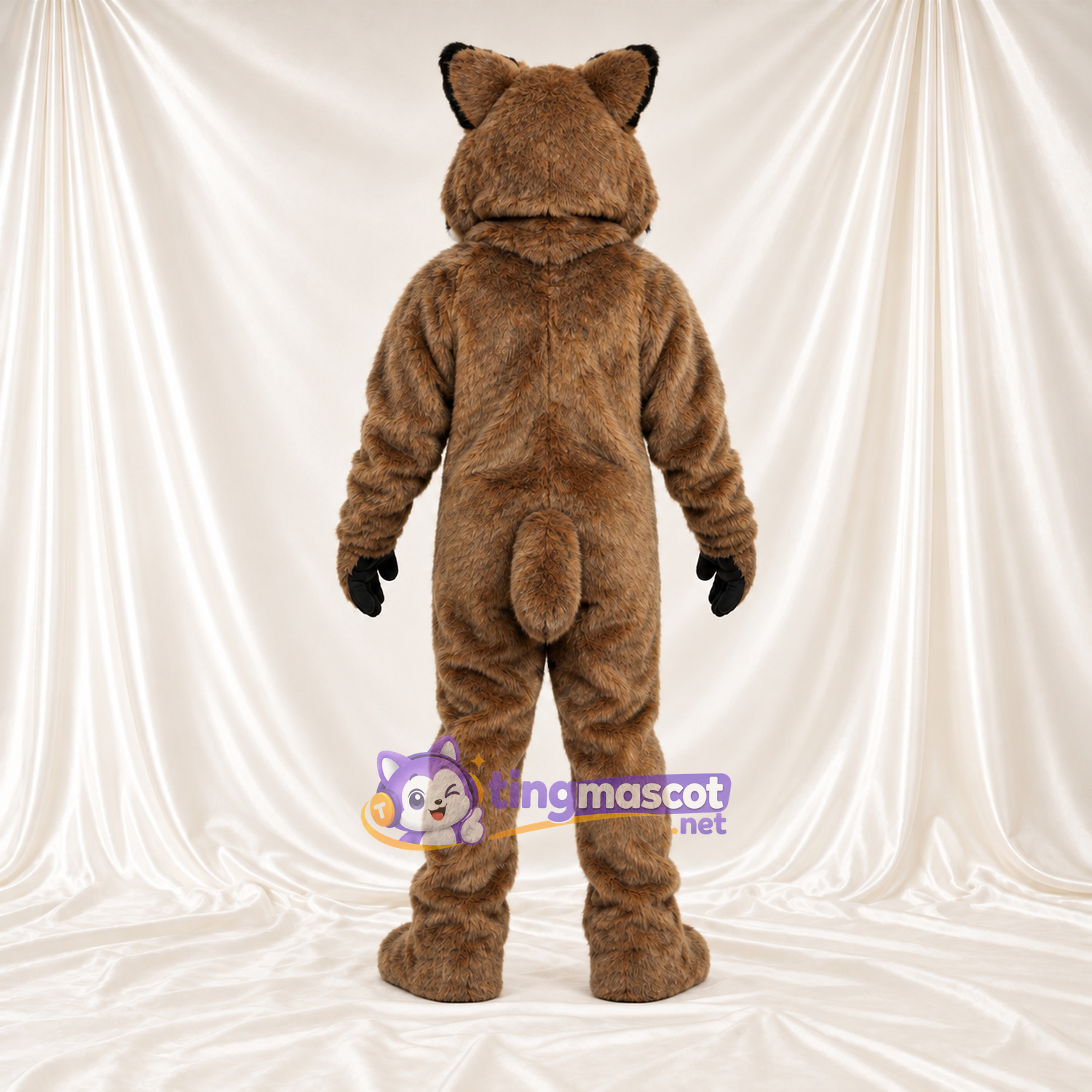 Costume de mascotte Lynx – brun clair – Gants (noir); Museau (blanc) Costume de mascotte Lynx – brun clair – Gants (noir); Museau (blanc)