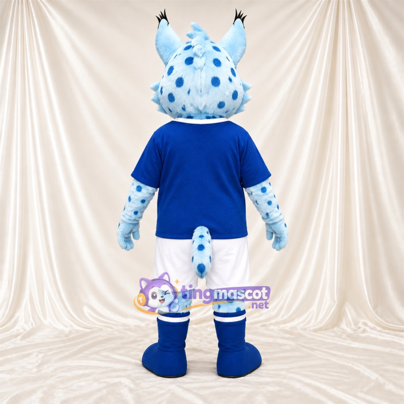Costume de mascotte Lynx – bleu / blanc – Chemise (bleu); Short (blanc) Costume de mascotte Lynx – bleu / blanc – Chemise (bleu); Short (blanc)