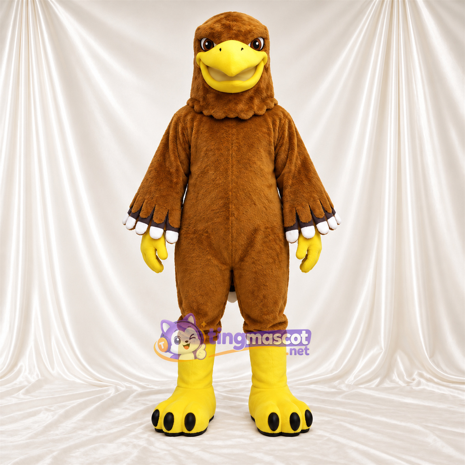 Maskottchenkostüm Vogel – braun – Schnabel (gelb) Maskottchenkostüm Vogel – braun – Schnabel (gelb)