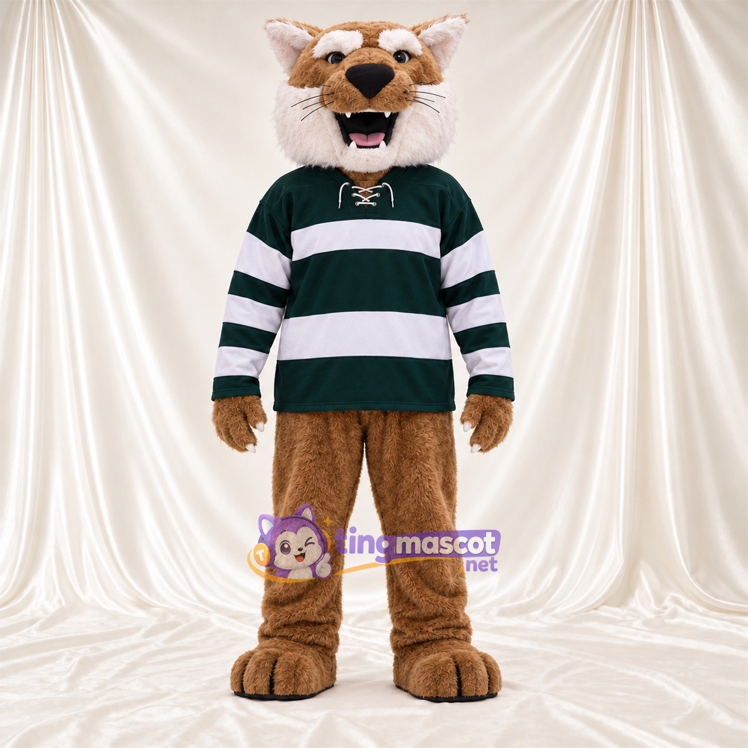 Costume de mascotte Lynx roux – brun clair – Pull Costume de mascotte Lynx roux – brun clair – Pull