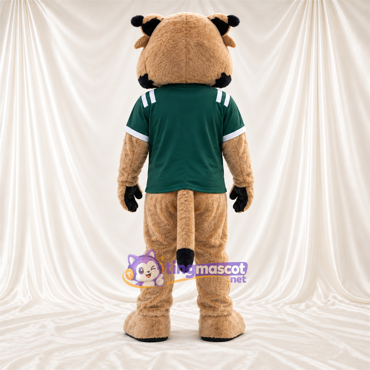 Costume de mascotte Lynx roux – brun clair – Chemise (vert) Costume de mascotte Lynx roux – brun clair – Chemise (vert)