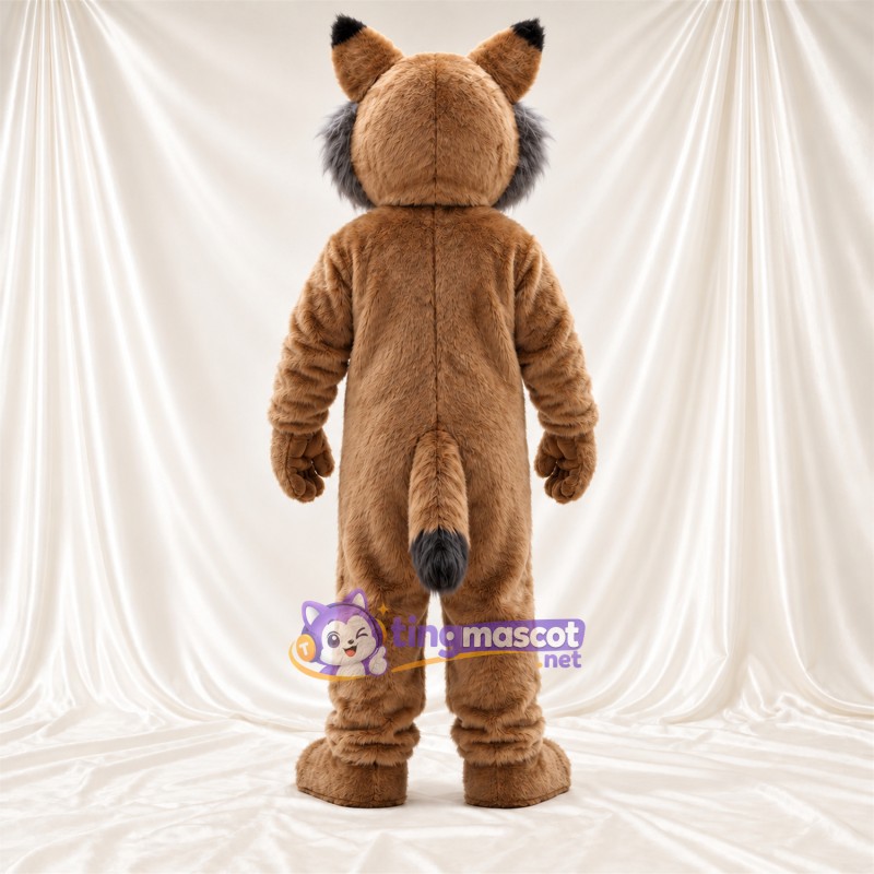 Brown and White Bobcat Mascot Costume - White Belly and Black Stripes Brown and White Bobcat Mascot Costume - White Belly and Black Stripes