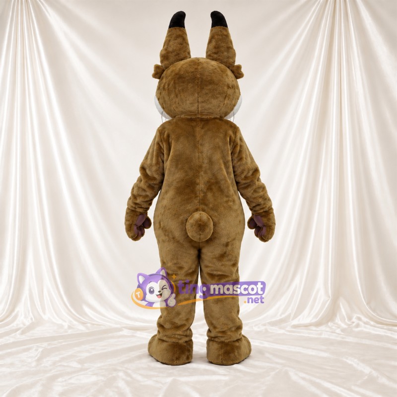 Brown and White Lynx Mascot Costume - Long Ear Tufts Brown and White Lynx Mascot Costume - Long Ear Tufts