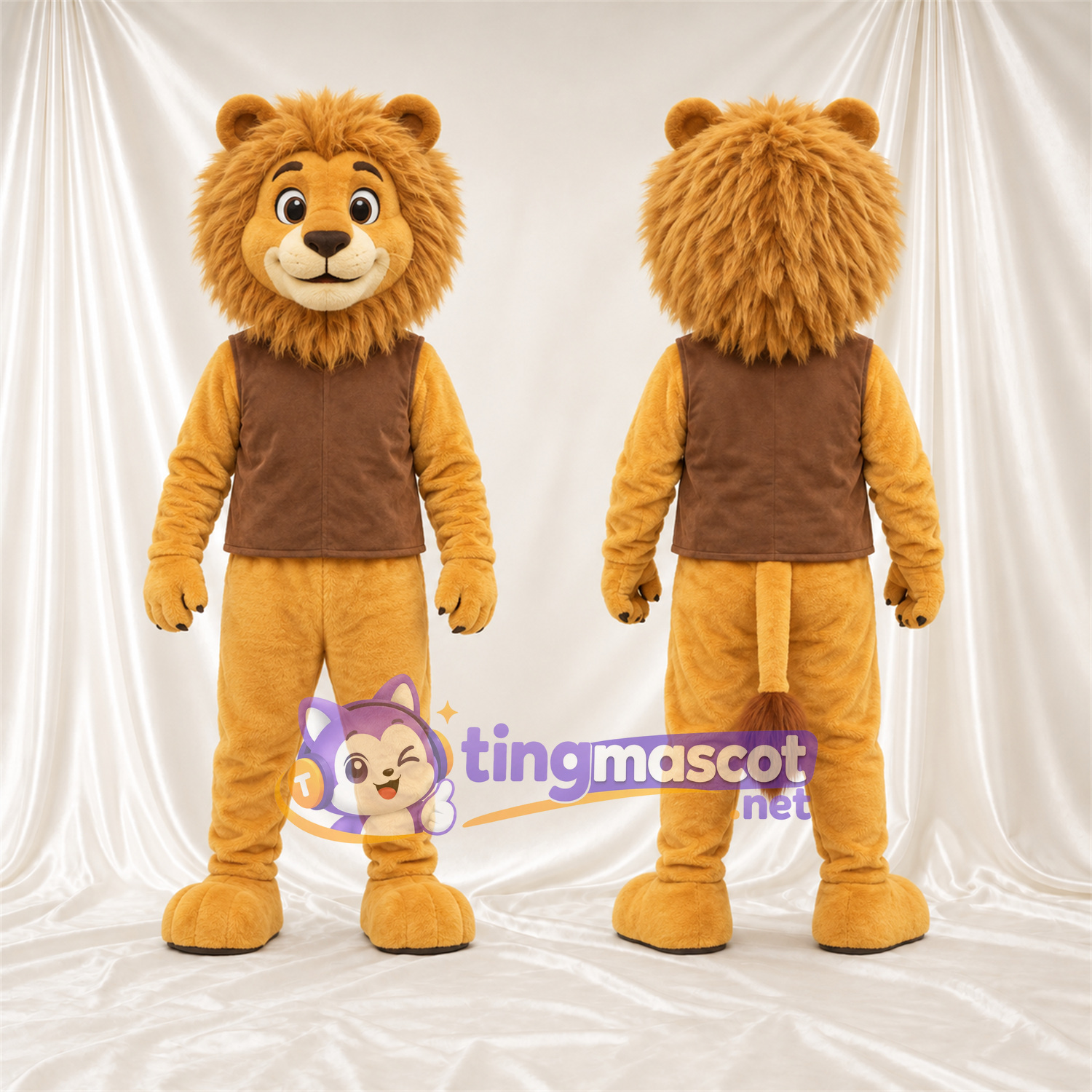 Costume de mascotte Lion – brun clair – Chemise Costume de mascotte Lion – brun clair – Chemise