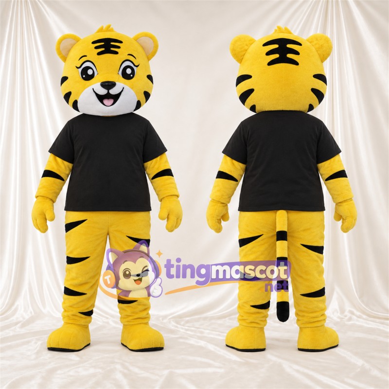Costume de mascotte Tigre – jaune – Chemise (noir)