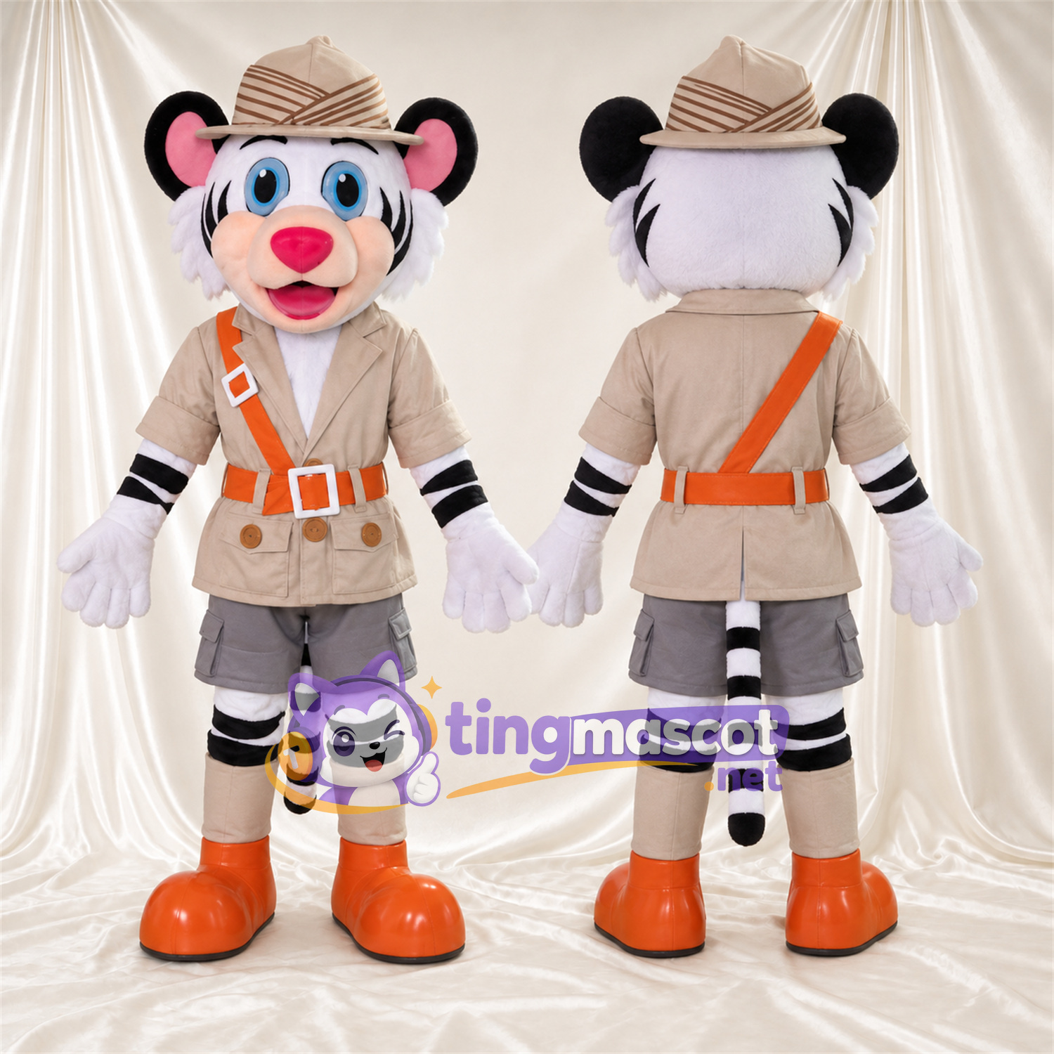 Costume de mascotte Tigre – blanc – Tenue Costume de mascotte Tigre – blanc – Tenue