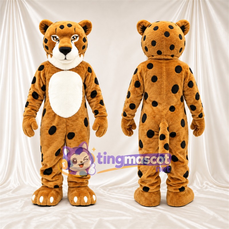 Maskottchenkostüm Gepard – orange / schwarz