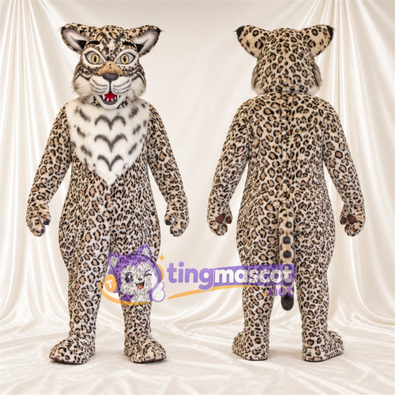 Costume de mascotte Lynx – brun clair / noir – Fourrure