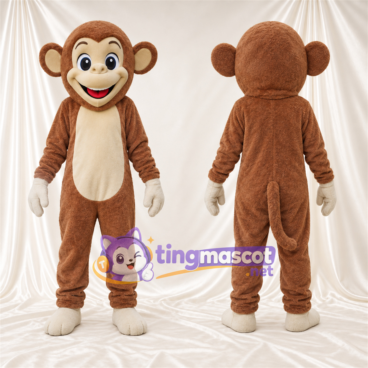 Maskottchenkostüm Affe – braun – Bauch (creme) Maskottchenkostüm Affe – braun – Bauch (creme)
