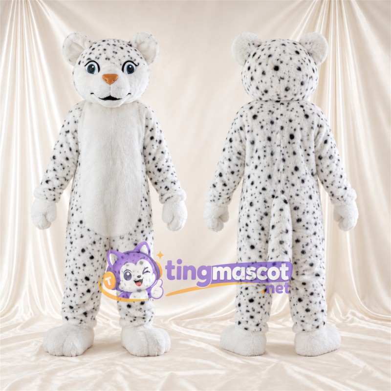 Costume de mascotte Léopard – blanc / noir – Ventre (blanc); Taches (noir)