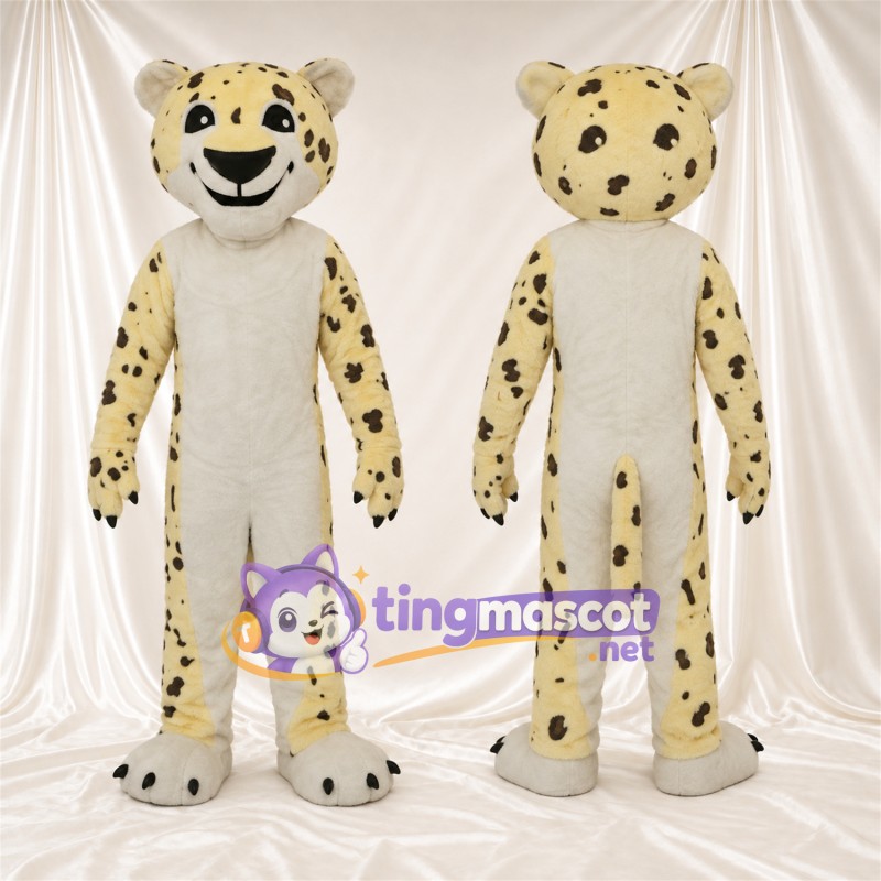 Costume de mascotte Guépard – crème / noir
