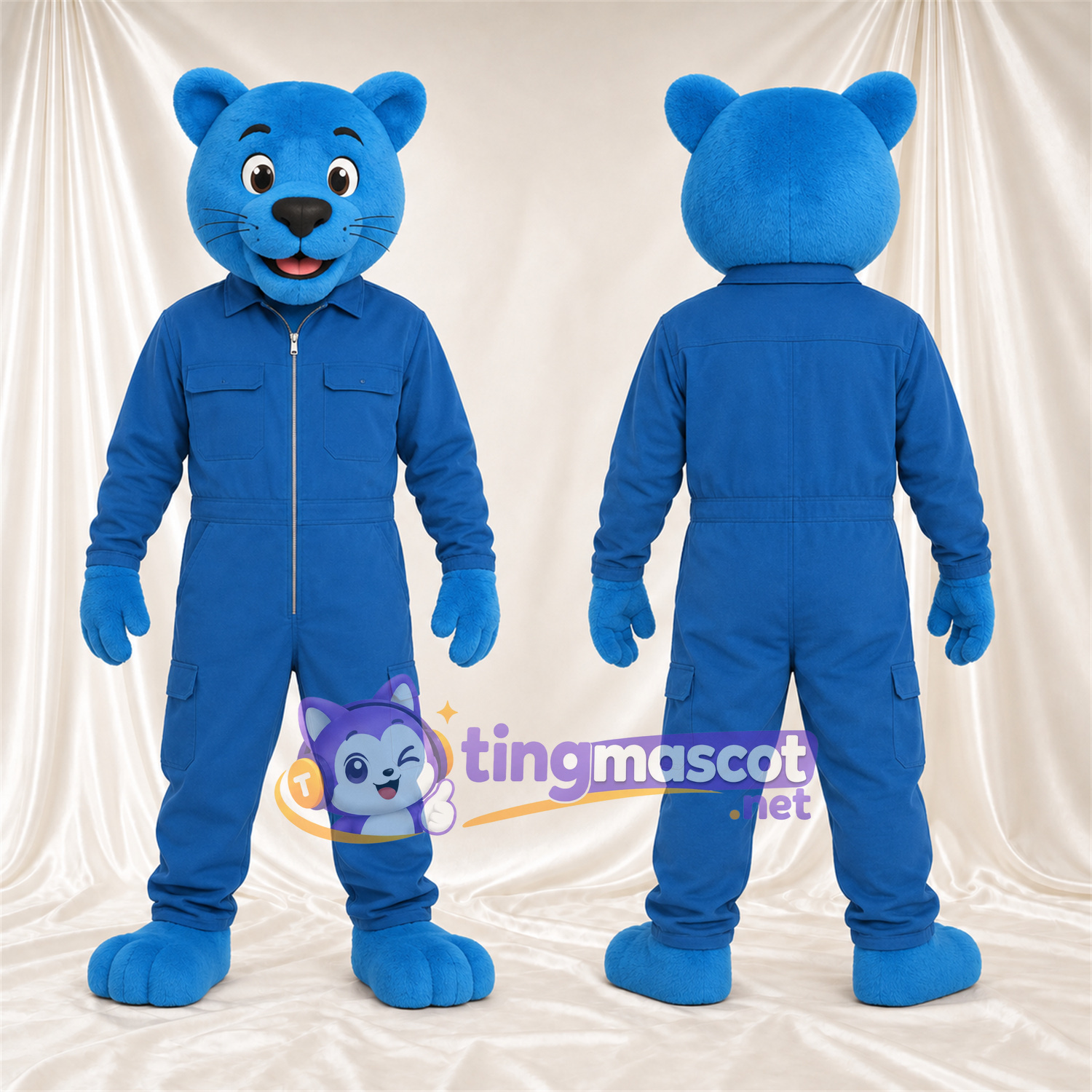 Costume de mascotte Panthère – bleu – Combinaison (bleu) Costume de mascotte Panthère – bleu – Combinaison (bleu)