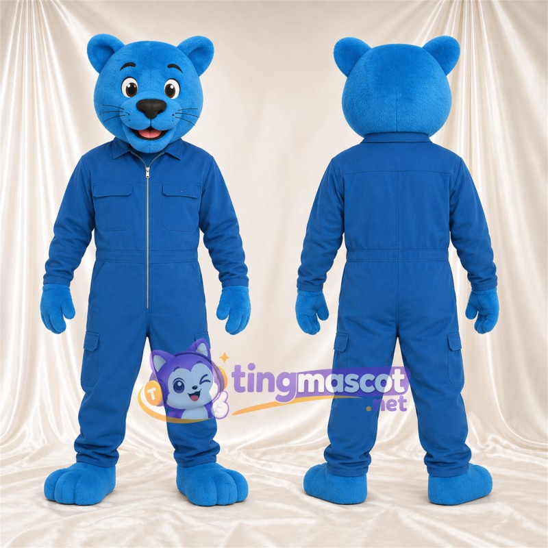 Costume de mascotte Panthère – bleu – Combinaison (bleu)