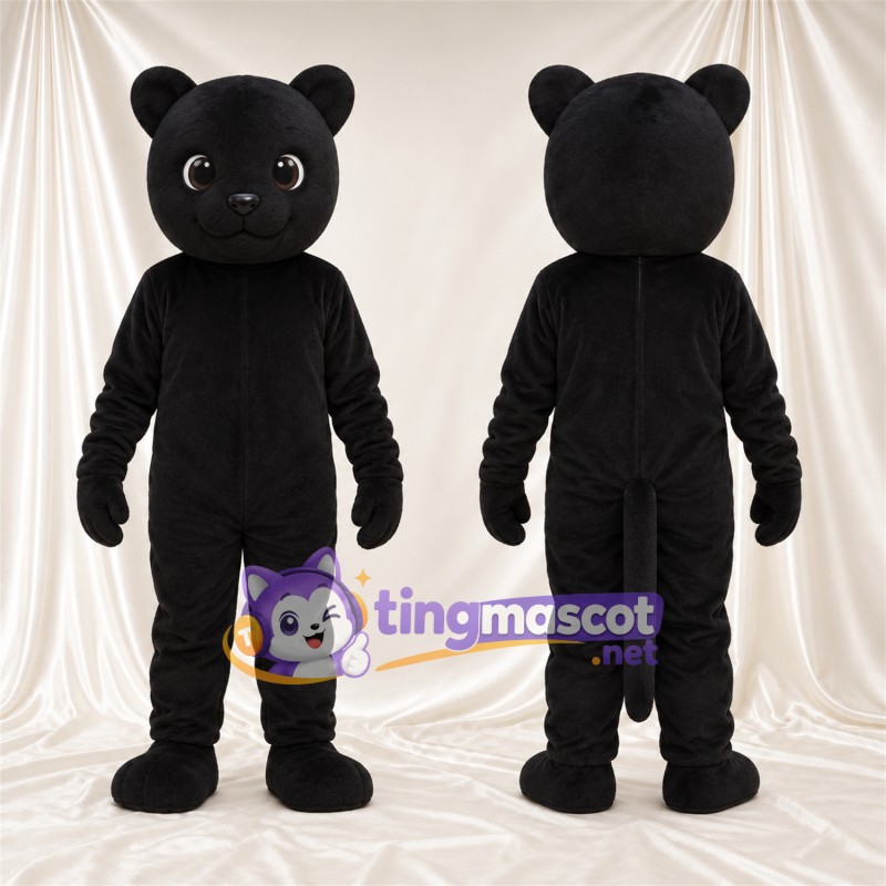 Costume de mascotte Panthère – noir – Bouche fermée; Tête