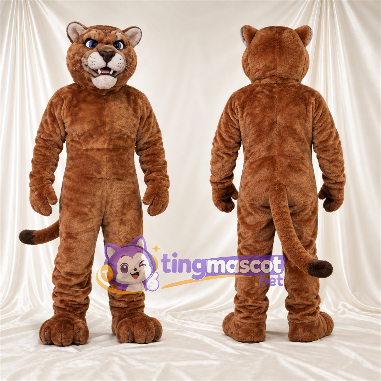 Brown Cougar Mascot Costume Brown Cougar Mascot Costume