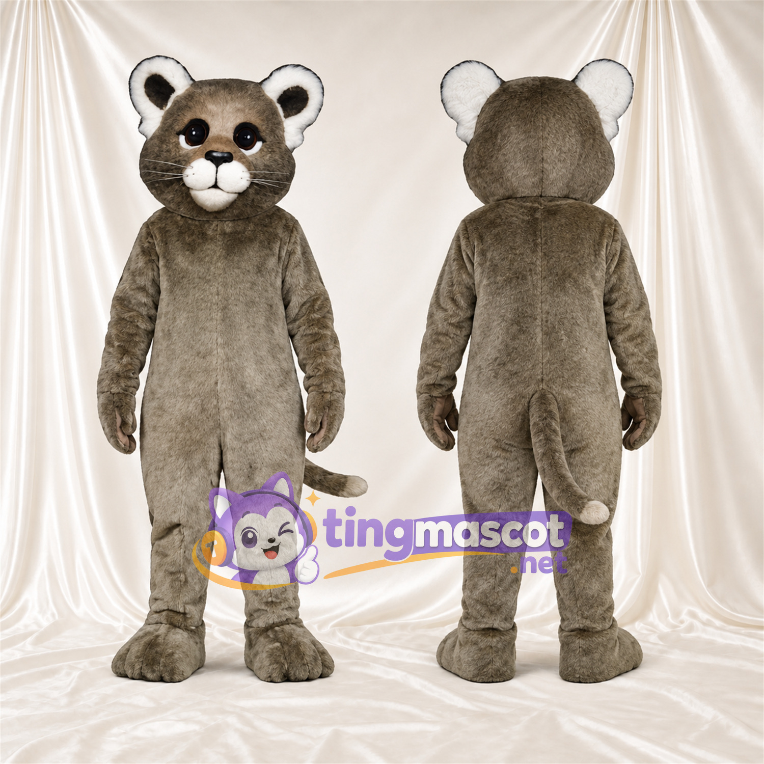 Gray Cougar Mascot Costume Gray Cougar Mascot Costume