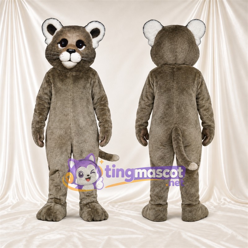 Gray Cougar Mascot Costume