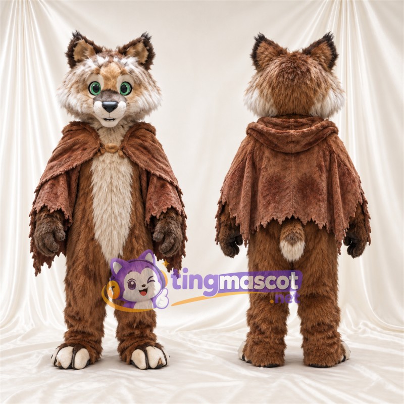 Costume de mascotte Lynx – brun clair – Cape (marron)