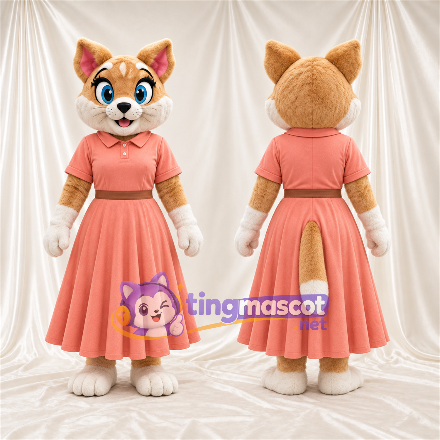 Costume de mascotte Renard – brun clair – Robe Costume de mascotte Renard – brun clair – Robe
