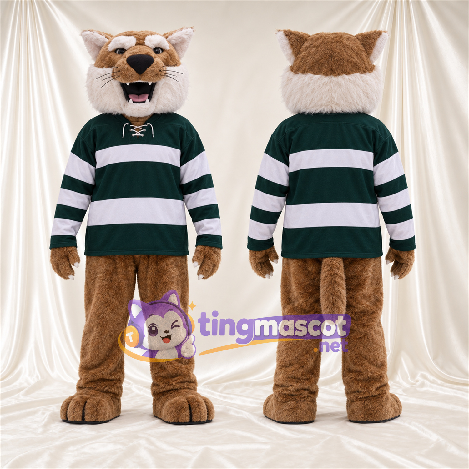 Costume de mascotte Lynx roux – brun clair – Pull Costume de mascotte Lynx roux – brun clair – Pull