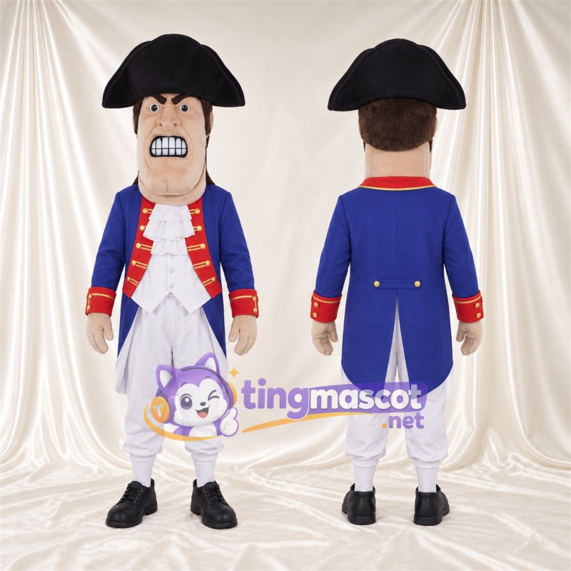 Maskottchenkostüm Patriot – blau / weiß / schwarz – Mantel (blau); Hose (weiß)