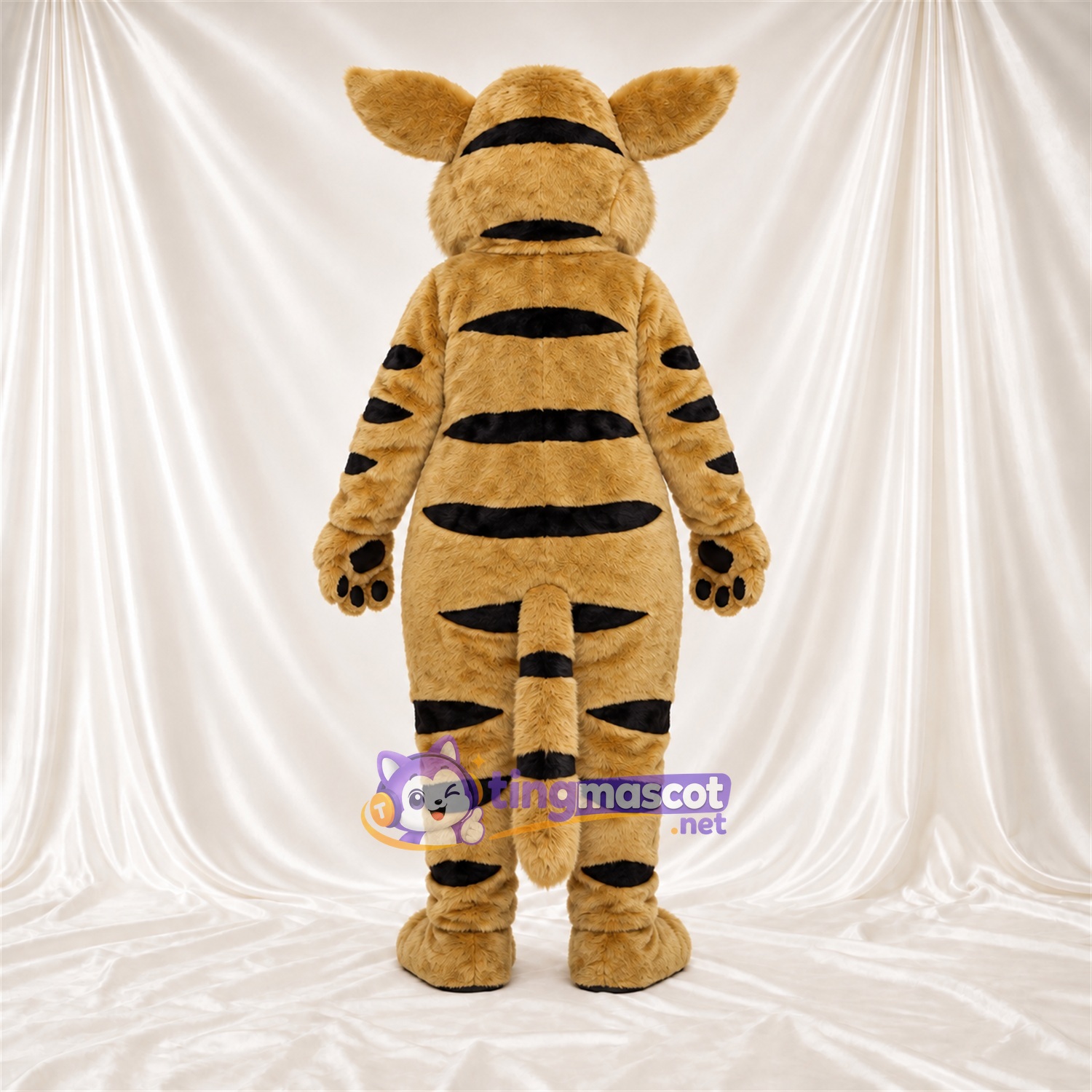Costume de mascotte Chat – brun clair – Rayures (noir) Costume de mascotte Chat – brun clair – Rayures (noir)