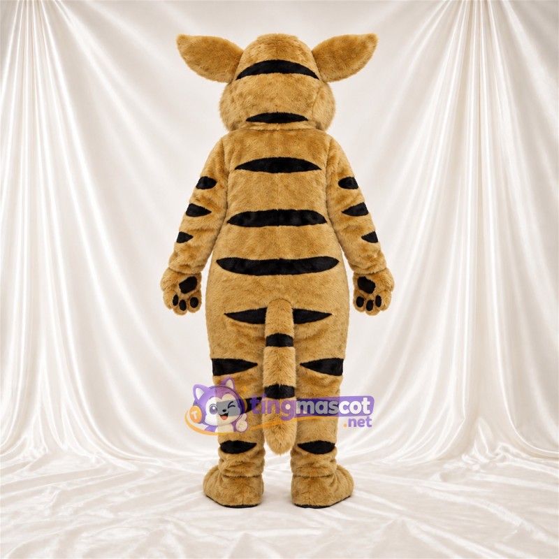 Costume de mascotte Chat – brun clair – Rayures (noir) Costume de mascotte Chat – brun clair – Rayures (noir)