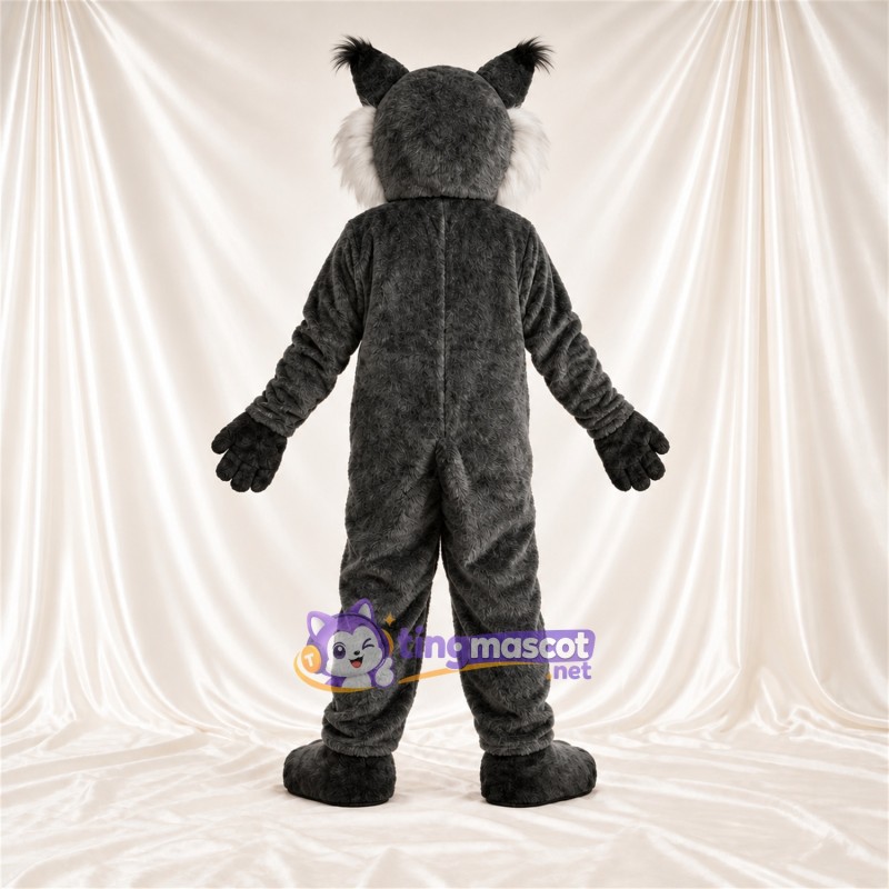Costume de mascotte Chat – gris / blanc – Museau (blanc); Touffe sur la tête Costume de mascotte Chat – gris / blanc – Museau (blanc); Touffe sur la tête
