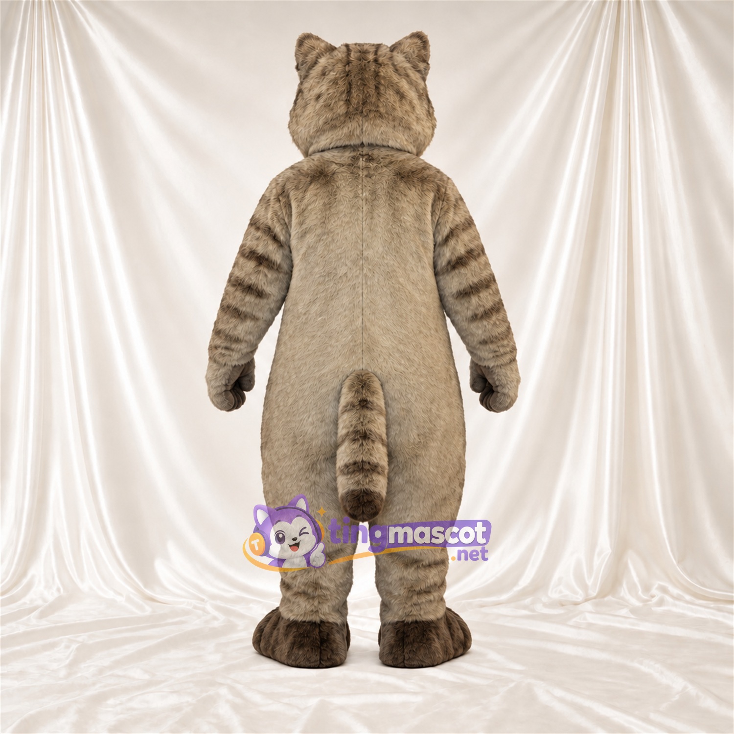 Maskottchenkostüm Katze – hellbraun / grau Maskottchenkostüm Katze – hellbraun / grau