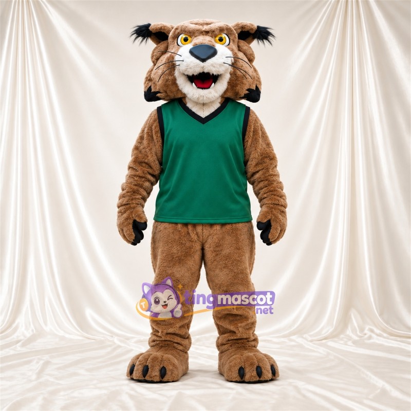 Costume de mascotte Lynx roux – brun clair – Chemise; Bout de la queue (noir) Costume de mascotte Lynx roux – brun clair – Chemise; Bout de la queue (noir)