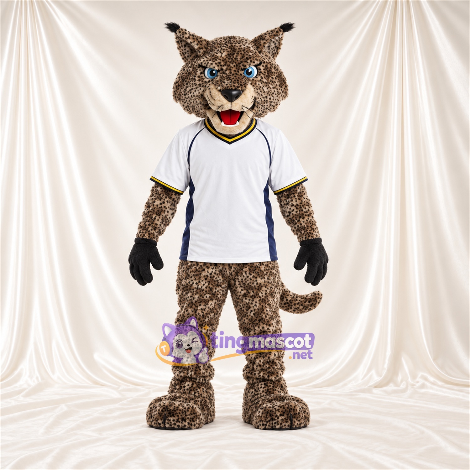 Costume de mascotte Lynx roux – marron / noir – Chemise; Longue queue Costume de mascotte Lynx roux – marron / noir – Chemise; Longue queue