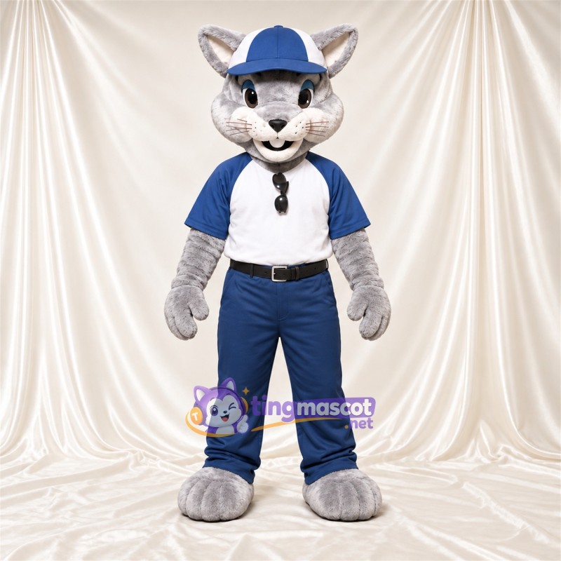 Costume de mascotte Chat – gris / blanc – Uniforme Costume de mascotte Chat – gris / blanc – Uniforme