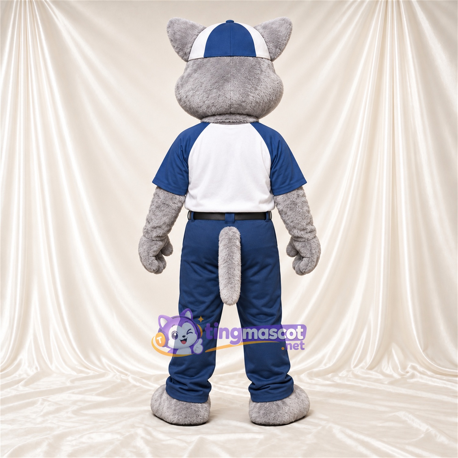 Costume de mascotte Chat – gris / blanc – Uniforme Costume de mascotte Chat – gris / blanc – Uniforme