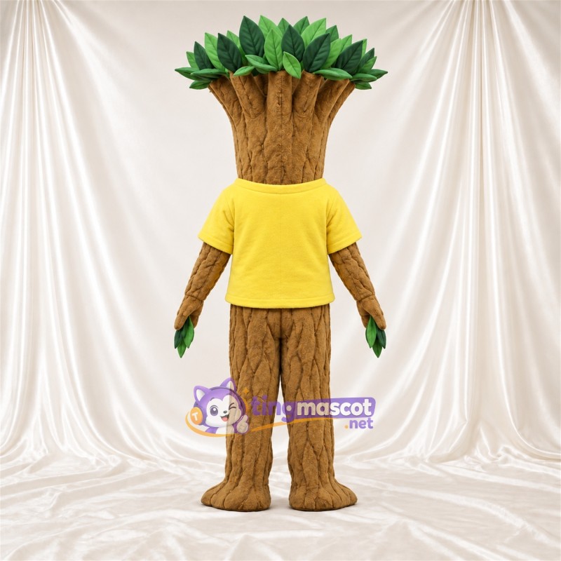 Brown and Green Tree Mascot Costume - Yellow Shirt Brown and Green Tree Mascot Costume - Yellow Shirt