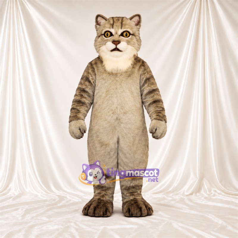 Costume de mascotte Chat tigré – marron / gris Costume de mascotte Chat tigré – marron / gris