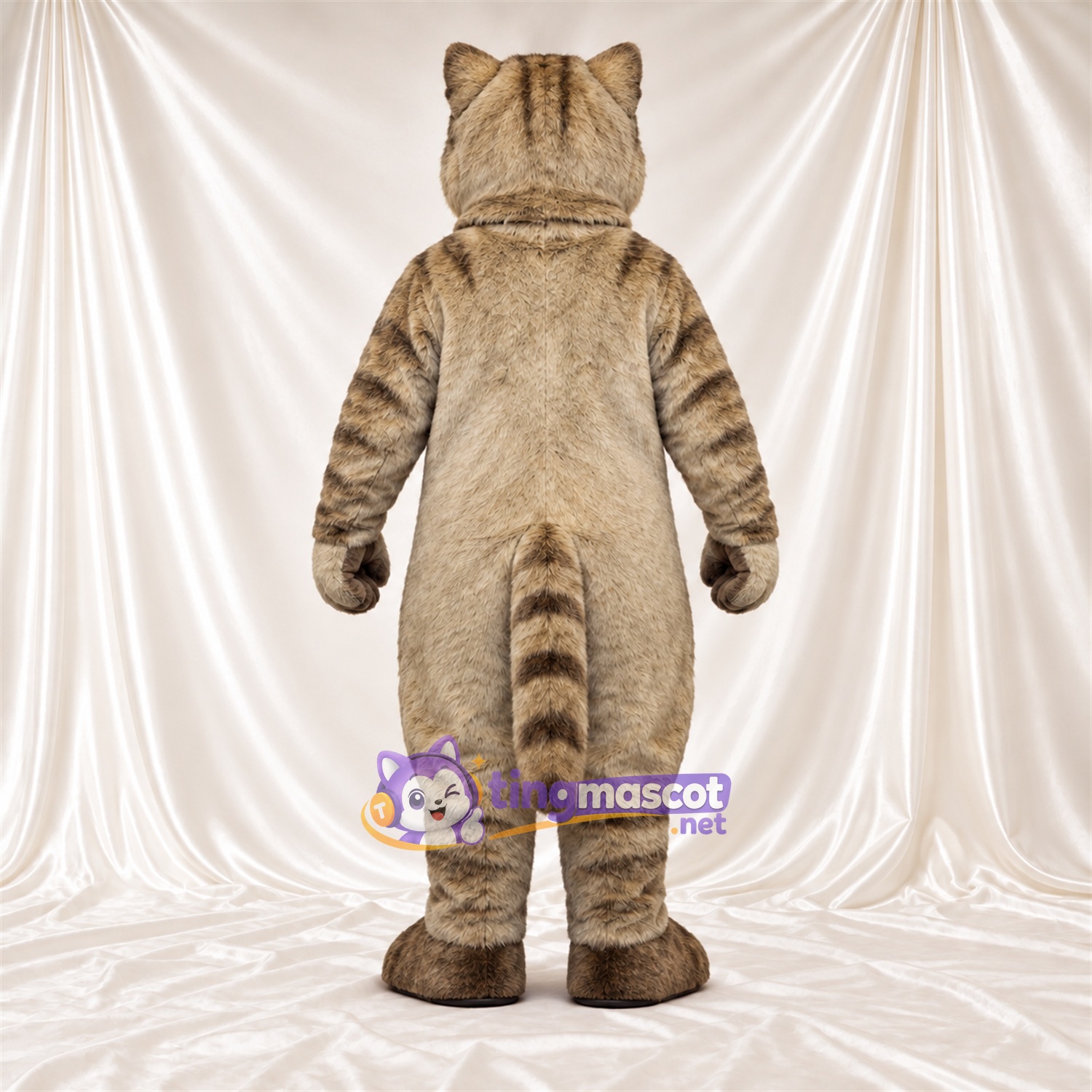Costume de mascotte Chat tigré – marron / gris Costume de mascotte Chat tigré – marron / gris