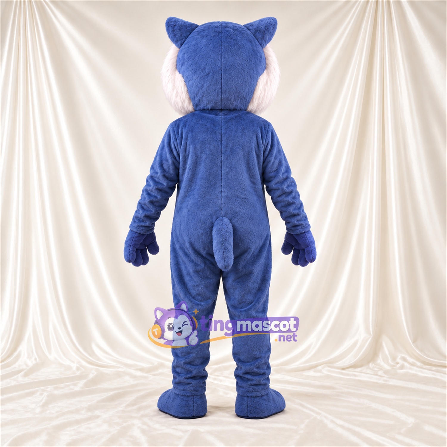 Costume de mascotte Chat sauvage – bleu / blanc Costume de mascotte Chat sauvage – bleu / blanc