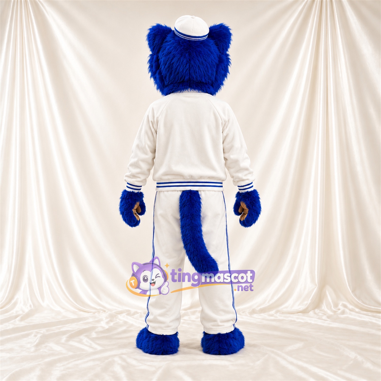 Costume de mascotte Chat – bleu / blanc – Tenue Costume de mascotte Chat – bleu / blanc – Tenue