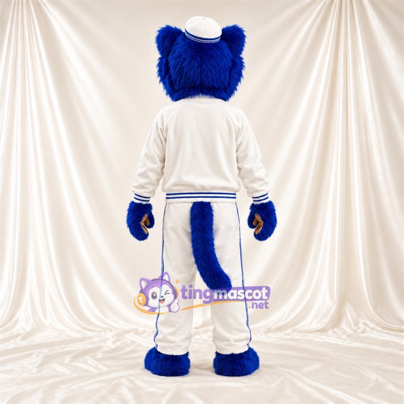 Costume de mascotte Chat – bleu / blanc – Tenue Costume de mascotte Chat – bleu / blanc – Tenue