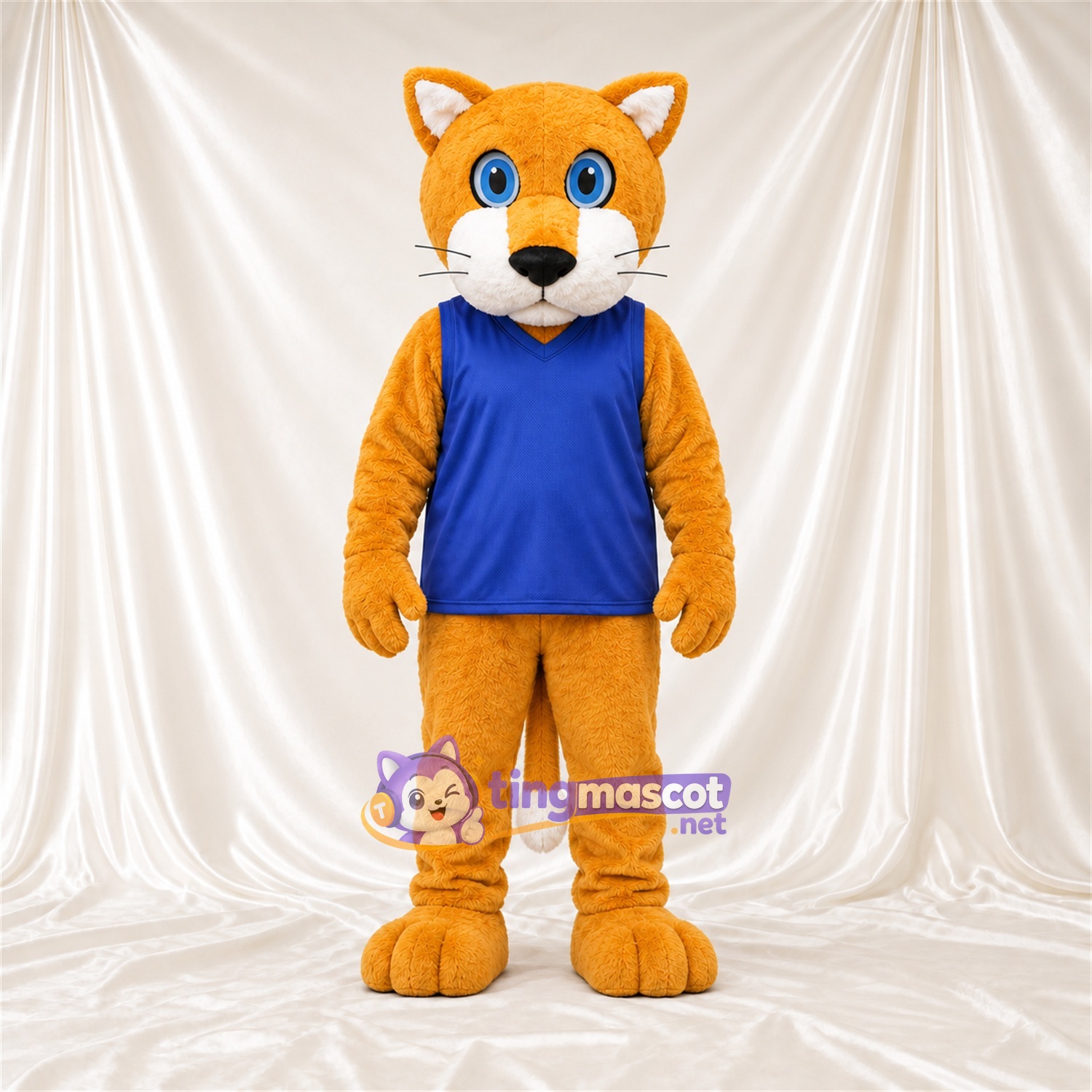 Costume de mascotte Chat – orange / blanc – Chemise Costume de mascotte Chat – orange / blanc – Chemise