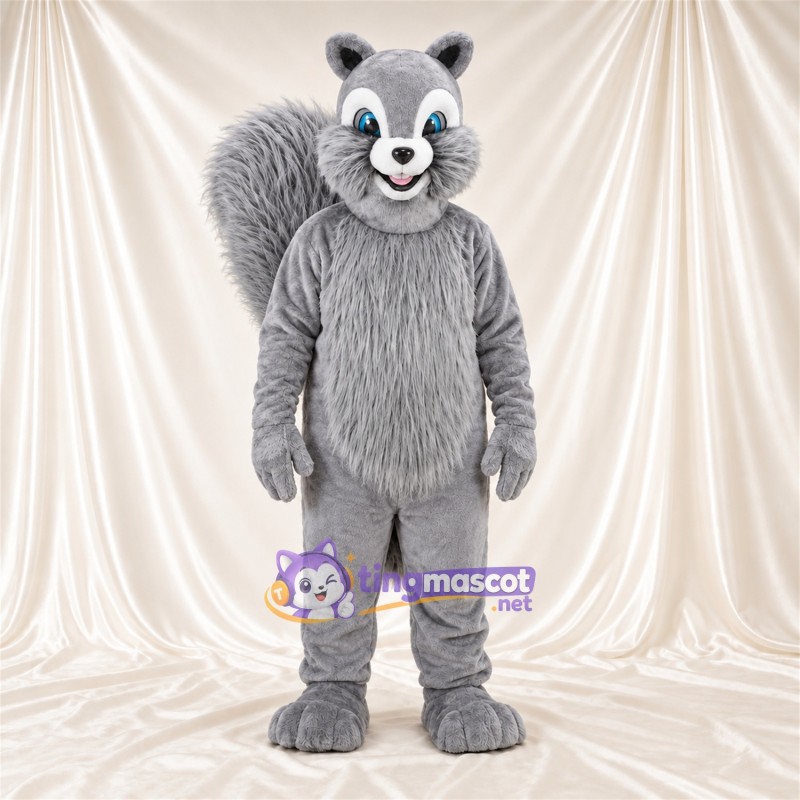 Costume de mascotte Écureuil – gris – Queue touffue; Yeux (bleu) Costume de mascotte Écureuil – gris – Queue touffue; Yeux (bleu)