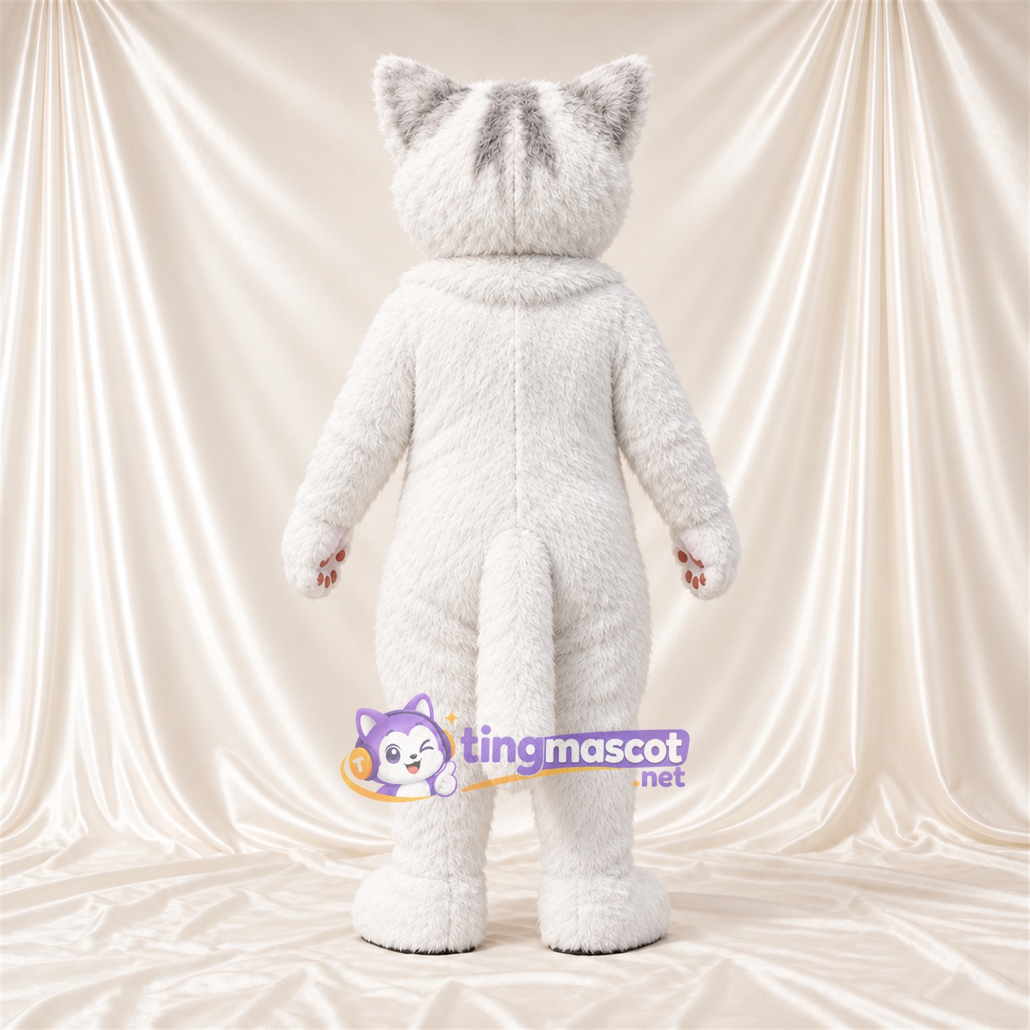 Costume de mascotte Chat – blanc / gris Costume de mascotte Chat – blanc / gris