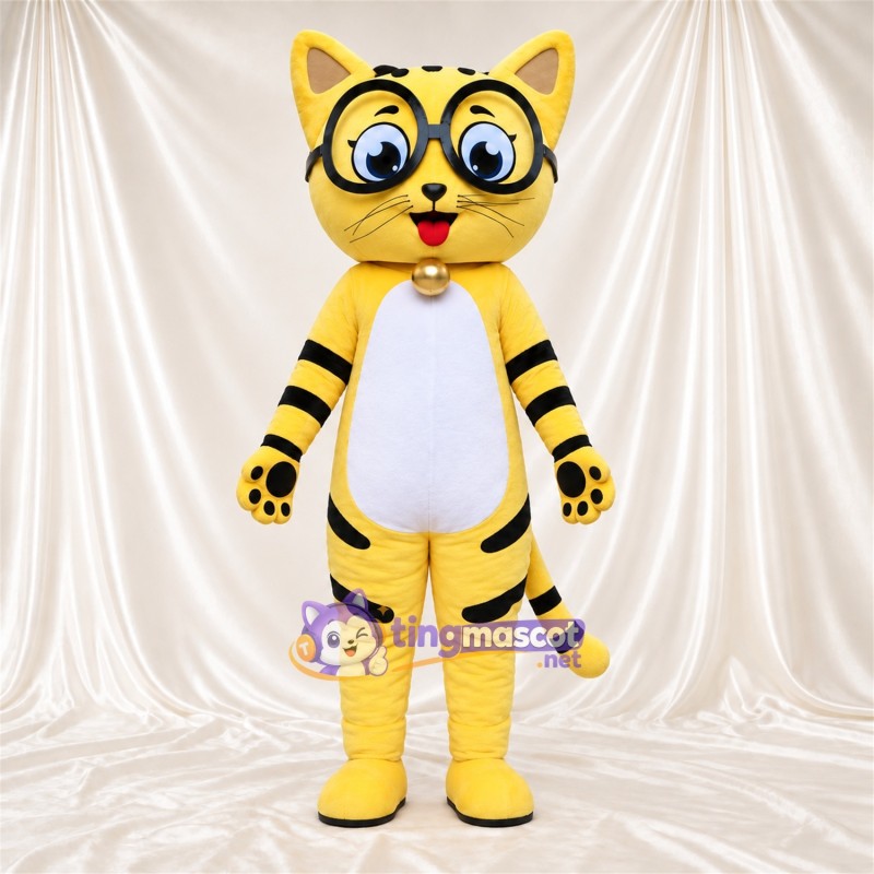 Costume de mascotte Tigre – jaune – Lunettes