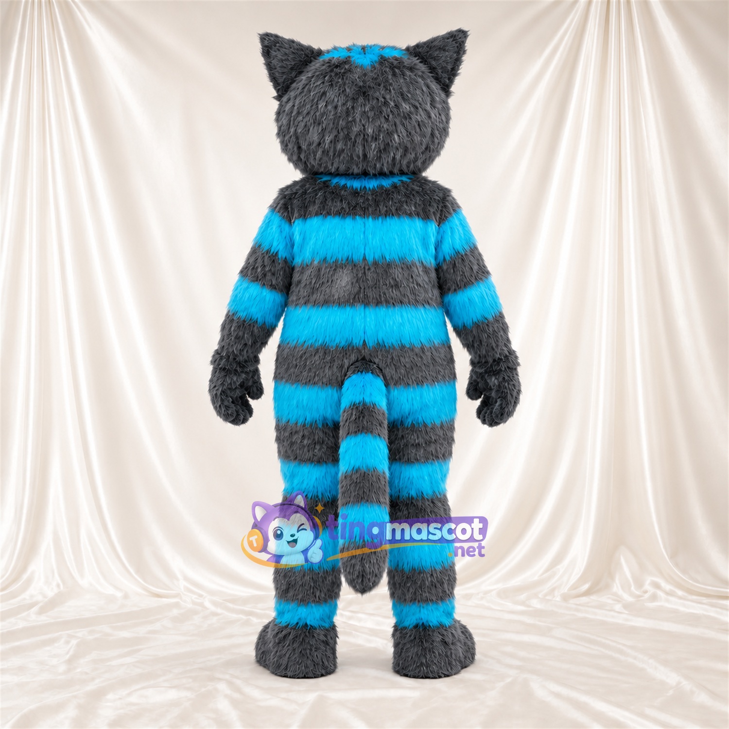Costume de mascotte Chat – gris / turquoise Costume de mascotte Chat – gris / turquoise
